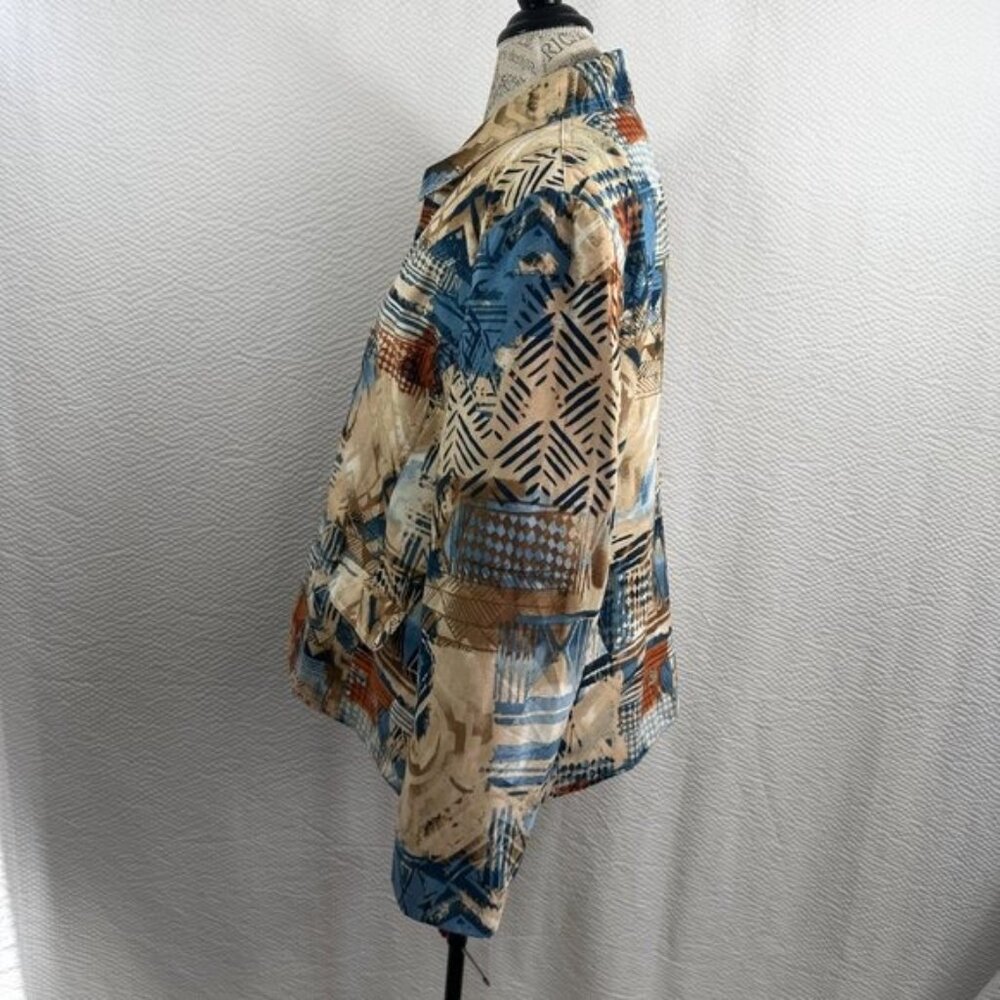 Alfred Dunner Abstract Super Soft Southwestern Full Zip Lined Pockets Jacket - Picture 5 of 9